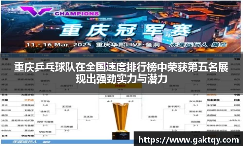 重庆乒乓球队在全国速度排行榜中荣获第五名展现出强劲实力与潜力